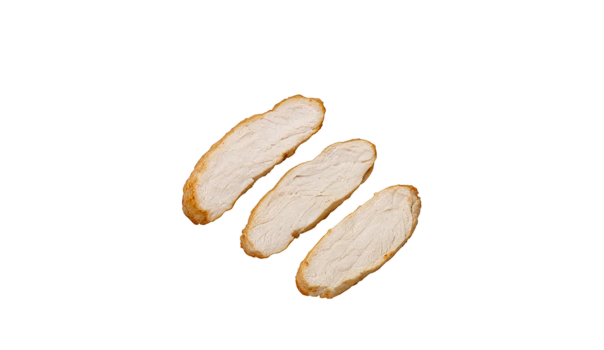 Chicken, age 4 and up: Sliced, cooked through