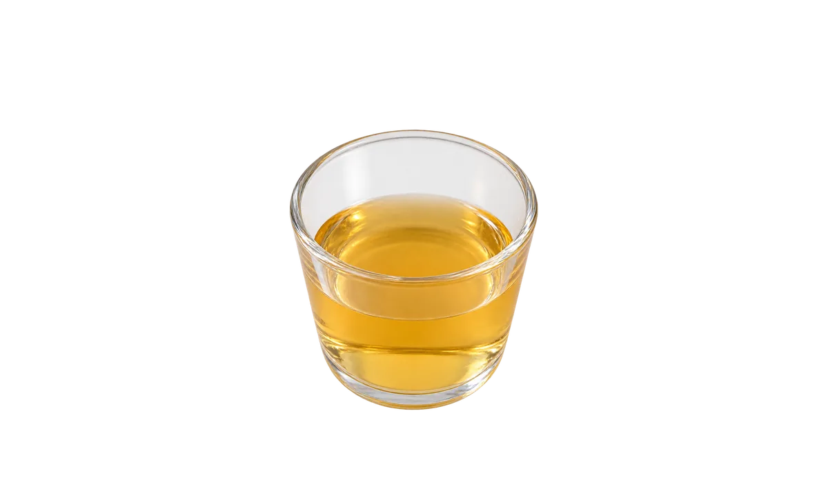Juice, age 2 and up: A small open cup, with a meal