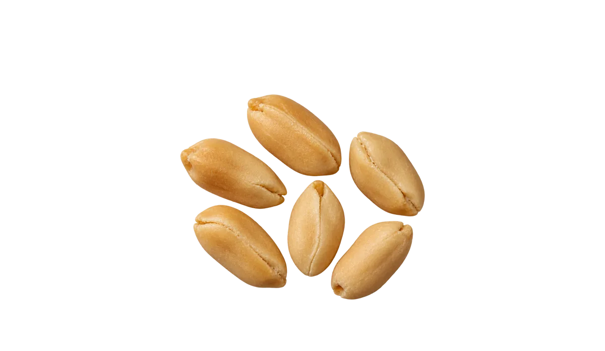 Peanuts, age 5 and up: Whole unsalted peanuts