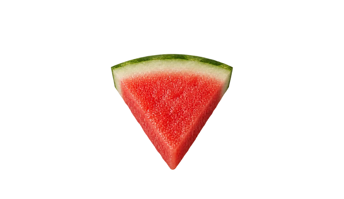 Watermelon, 18 months and up: Triangle wedges, rind as a handle